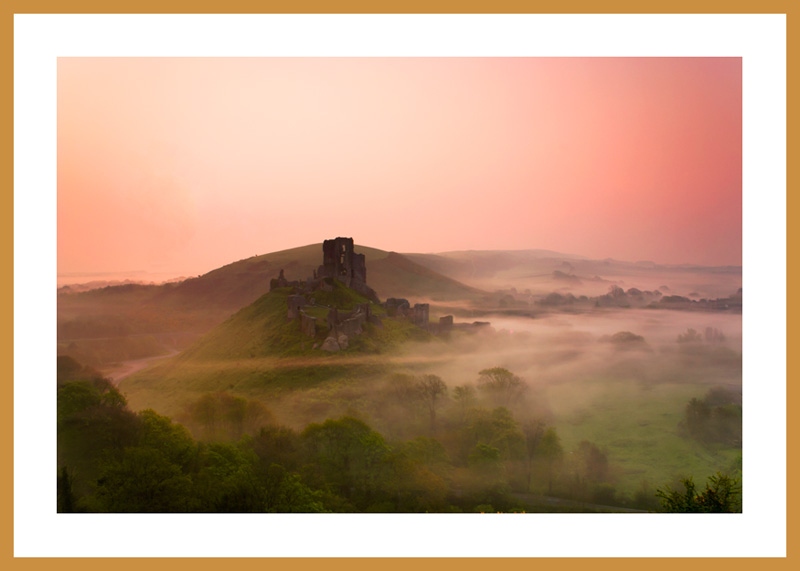 Corfe Castle at dawn